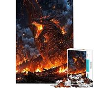 Rompecabezas de 1000 Piezas para Adolescentes Furia del Dragón de Fuego Juego Educativo desafío Juguete práctico desafío difícil Regalo Divertido (tamaño 50x75cm)