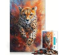 Rompecabezas de 1000 Piezas para Adolescentes Furia del Guepardo,Divertido y Estimulante para la Mente,Juego Ideal para cumpleaños (50x75cm)