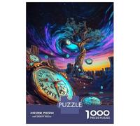 Rompecabezas De 1000 Piezas Para Adolescentes Futuristic Time Dilation - Surreal Neon Dream Rompecabezas Para Adultos Juegos Relajantes Ensamblaje De Patrones Regalos De Cumpleaños Y Únicos 52x38cm/10