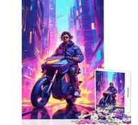 Rompecabezas de 1000 Piezas para Adolescentes futuros Motociclistas Juguetes antiestrés Regalo Divertido Juego práctico desafiante para completar tamaño 50x75cm