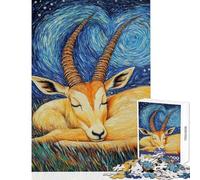 Rompecabezas de 1000 Piezas para Adolescentes Gacela Estrellada en Reposo Rompecabezas para Adultos Juego de ingenio Divertido y desafiante para completar (tamaño 38x52cm)