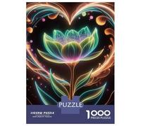 Rompecabezas De 1000 Piezas para Adolescentes Galaxy Flower Neon Floral Rompecabezas para Adultos Juguetes Antiestrés Decoración del Hogar Gran Regalo para Jugar 52x38cm/1000pcs