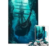 Rompecabezas de 1000 Piezas para Adolescentes Galeón hundido Divertidas Actividades para Aprender en casa Juego Educativo Familiar para Mayores de 14 años 38x52cm