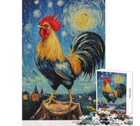 Rompecabezas de 1000 Piezas para Adolescentes Gallo bajo un Cielo Estrellado Rompecabezas para Adultos Juguete Decorativo para la Pared Divertido y con Humor Gran Regalo para los Amantes