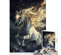 Rompecabezas de 1000 Piezas para Adolescentes Galopando un Caballo galáctico Juego Imposible decoración de Pared Juguete Educativo diversión en casa (50x75cm)