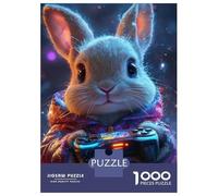 Rompecabezas De 1000 Piezas para Adolescentes Gaming Bunny with Controller Rompecabezas para Adolescentes Juegos Relajantes Montaje De Patrones Regalos para Amigos Y Familiares 70x50cm/1000pcs