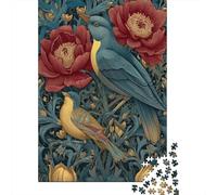 Rompecabezas De 1000 Piezas para Adolescentes Garden Birds Illustration-1 Rompecabezas para Adultos Juguetes DIY para La Diversión Familiar para Cumpleaños, Navidad 52x38cm/1000pcs