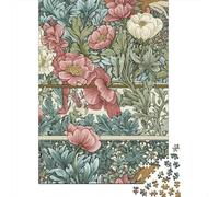 Rompecabezas De 1000 Piezas para Adolescentes Garden Flowers Fox Illustration Rompecabezas para Adultos Juego Familiar Análisis Y Lógica Actividades Divertidas En Casa 52x38cm/1000pcs