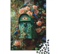 Rompecabezas De 1000 Piezas para Adolescentes Garden Mailbox with Birds Rompecabezas para Adolescentes Juego Práctico para Mejorar La Memoria Regalos Y Cumpleaños Únicos 70x50cm/1000pcs