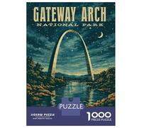 Rompecabezas De 1000 Piezas para Adolescentes Gateway Arch National Park Vintage Rompecabezas para Adultos Juegos Relajantes Corte De Precisión Regalos Y Cumpleaños Únicos 52x38cm/1000pcs