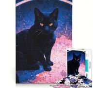 Rompecabezas de 1000 Piezas para Adolescentes: Gatito Curioso, Juego Imposible, interacción Entre Padres e Hijos, cumpleaños 50x75cm