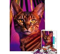 Rompecabezas de 1000 Piezas para Adolescentes Gato Abisinio Ayuda a ejercitar el Cerebro Juego Educativo y Divertido para Toda la Familia para Mayores de 14 años 38x26cm