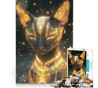 Rompecabezas de 1000 Piezas para Adolescentes Gato Abisinio Dorado con Pelaje Brillante Juegos Divertidos para Entrenar la Mente y Las Manos Un Juego de desafío único 38x26cm