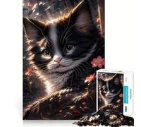Rompecabezas de 1000 Piezas para Adolescentes Gato Alegre y Esponjoso Jugando Juego de Ajuste Actividad para el Cerebro Inteligente Tiempo de Juego Relajante Actividad de cumpleaños (38x52cm)