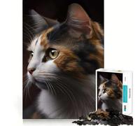 Rompecabezas de 1000 Piezas para Adolescentes Gato calicó,Juego de Ajuste, Desarrollo Mental,diversión,Tiempo Libre,Navidad,decoración del hogar (38x26cm)