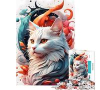 Rompecabezas de 1000 Piezas para Adolescentes Gato con IA o Gato Vectorial Ayuda a ejercitar el Cerebro Juego Educativo y Divertido para Toda la Familia para Mayores de 14 años 38x26cm