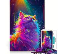 Rompecabezas de 1000 Piezas para Adolescentes Gato en un Castillo,Fiesta Rave,Arte de Corte preciso,Juego Divertido para concentrarse,Tiempo de Juego Relajante,Regalo de cumpleaños (38x26cm)