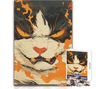 Rompecabezas de 1000 Piezas para Adolescentes, Gato Enojado con Aura ardiente, Rompecabezas Familiar, Carrera de Velocidad Manual, Juguete Educativo, tamaño 38x52cm