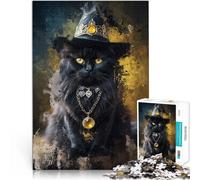 Rompecabezas de 1000 Piezas para Adolescentes Gato hechicero Juego desafiante y Juego Familiar Colección de Artistas, Bellas Artes 38x26cm