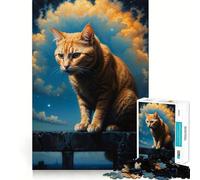 Rompecabezas de 1000 piezas para adolescentes Gato inspeccionando el dominio Diseño de corte fino Juego de concentración Regalo ideal para momentos de paz y diversión en Navidad Regalo de ocio 38x52cm