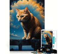Rompecabezas de 1000 Piezas para Adolescentes Gato inspeccionando el dominio Juego Divertido y Estimulante para la Mente Juego Acogedor Regalo de cumpleaños (38x26cm)