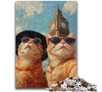 Rompecabezas de 1000 Piezas para Adolescentes, Gato Naranja tomándose un Selfie, para Mayores de 14 años, Juguete Educativo Intelectual descompresor, Gran Regalo, 50x75cm