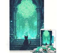 Rompecabezas de 1000 Piezas para Adolescentes: Gato Negro, Juegos relajantes, Carrera de Velocidad con Las Manos, Ideal para cumpleaños y Navidad 50x75cm