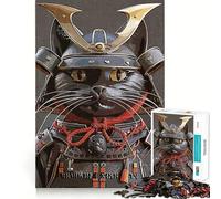 Rompecabezas de 1000 Piezas para Adolescentes Gato Negro,samurái Vintage,articulaciones Suaves,Divertido,Juego Mental,Regalo,Juego Relajante,Arte navideño para el Ocio 50x75cm