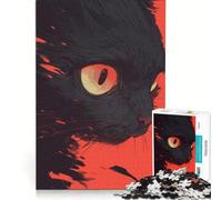 Rompecabezas de 1000 Piezas para Adolescentes: Gato Oscuro y anormal, Juego Imposible, difícil y desafiante, cumpleaños y Navidad 50x75cm