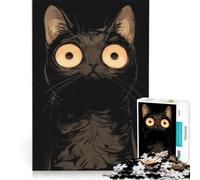 Rompecabezas de 1000 Piezas para Adolescentes: Gato Oscuro y anormal, Juego práctico, Mejora la Memoria, cumpleaños y Navidad 38x26cm
