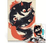 Rompecabezas de 1000 Piezas para Adolescentes: Gato Oscuro y anormal, Juguete Educativo, Regalo de cumpleaños, 38x52cm