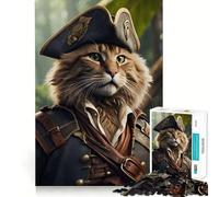 Rompecabezas de 1000 Piezas para Adolescentes Gato,Piratas Divertidos,Juego de Ajuste, desafío Mental,Juguete,Momento de diversión Tranquila,Escena navideña,Arte (38x52cm)
