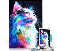 Rompecabezas de 1000 Piezas para Adolescentes Gato RGB Juego Familiar para aliviar el estrés: desafío difícil Obra de Arte 75x50cm