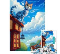 Rompecabezas de 1000 Piezas para Adolescentes Gato Sentado Ideal para cumpleaños y Navidad Una Obra de Arte Juegos relajantes para Mayores de 14 años (38x26cm)