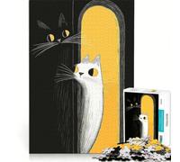 Rompecabezas de 1000 Piezas para Adolescentes: Gatos Blancos y Negros, Juegos relajantes, Carrera de Velocidad con Las Manos, Ideal para cumpleaños y Navidad 38x26cm