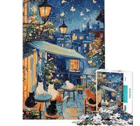 Rompecabezas de 1000 Piezas para Adolescentes Gatos en un balcón Parisino Rompecabezas para Adultos Juegos Divertidos para Toda la Familia Regalos para Reducir el estrés (tamaño 50x75cm)