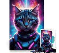 Rompecabezas de 1000 Piezas para Adolescentes Gatos,Neon Gamer,Arte de Corte nítido,Juego cognitivo,Regalo para un Tiempo de Juego Tranquilo,Decoración navideña,Regalo (50x75cm)