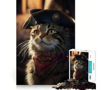 Rompecabezas de 1000 Piezas para Adolescentes Gatos Piratas IV,Arte de Borde Exacto,Actividad Mental Inteligente,Juego para Momentos Acogedores,Regalo Artístico de Cumpleaños (50x75cm)