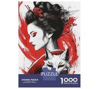 Rompecabezas De 1000 Piezas para Adolescentes Geisha and Fox Rompecabezas para Adultos Juguetes Antiestrés Alivio del Estrés Interacción Entre Padres E Hijos 70x50cm/1000pcs