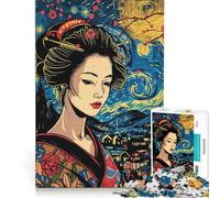 Rompecabezas de 1000 Piezas para Adolescentes Geisha de Van Gogh, Japón, decoración de Pared, Juguete para divertirse en Familia, para Fortalecer el Amor Entre Parejas 38x26cm