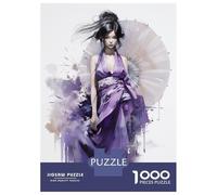 Rompecabezas De 1000 Piezas para Adolescentes Geisha in Purple Rompecabezas para Adultos Juegos De Relajación Ensamblaje De Patrones Diversión En Casa Actividades, 38x26cm/1000pcs