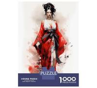Rompecabezas De 1000 Piezas para Adolescentes Geisha in Red Rompecabezas para Adultos Juego Práctico Decoración del Hogar Cumpleaños Y Navidad 70x50cm/1000pcs