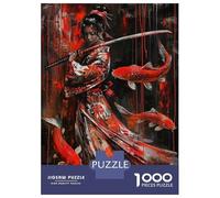Rompecabezas De 1000 Piezas para Adolescentes Geisha Japanese Fish Koi Rompecabezas para Adultos Juego De Ingenio Análisis Y Lógica Actividades Divertidas En Casa, 38x26cm/1000pcs