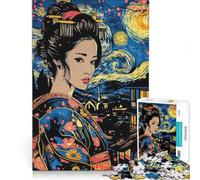 Rompecabezas de 1000 Piezas para Adolescentes Geisha Japonesa Van Gogh, decoración de Pared, Juguete para la diversión Familiar, para Fortalecer el Amor Entre Parejas 38x52cm