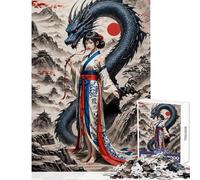 Rompecabezas de 1000 Piezas para Adolescentes Geisha la susurradora de Dragones Juegos relajantes Regalos para Mujeres Juguetes de decoración para el hogar Ideales para cumpleaños y Navidad (50x75cm)