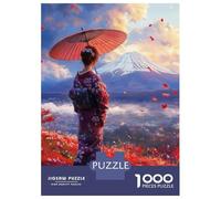 Rompecabezas De 1000 Piezas para Adolescentes Geisha Looking at Fuji Rompecabezas para Adultos Juegos Familiares Mejora La Memoria Cumpleaños Y Navidad 70x50cm/1000pcs