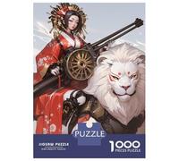 Rompecabezas De 1000 Piezas para Adolescentes Geisha on Lion with Gatling Gun Rompecabezas para Adultos Juegos De Relajación Desafío Difícil Desafío Educativo 38x26cm/1000pcs