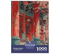 Rompecabezas De 1000 Piezas para Adolescentes Geisha Temple Sakura Rompecabezas para Adolescentes Juego De Ingenio Una Obra De Arte Diversión En Casa Actividades, 52x38cm/1000pcs