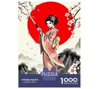 Rompecabezas De 1000 Piezas para Adolescentes Geisha with Katana Rompecabezas para Adultos Juegos Relajantes Montaje De Patrones Regalos para Amigos Y Familiares 38x26cm/1000pcs