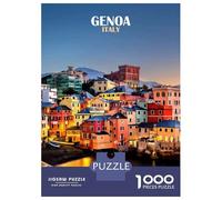 Rompecabezas De 1000 Piezas para Adolescentes Genoa, Italy at Dusk Rompecabezas para Adolescentes Juegos Familiares Desafío Difícil Regalos De Cumpleaños Y Únicos 52x38cm/1000pcs